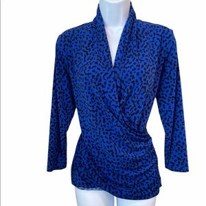 CHAUS New York wrap Cheetah print Top